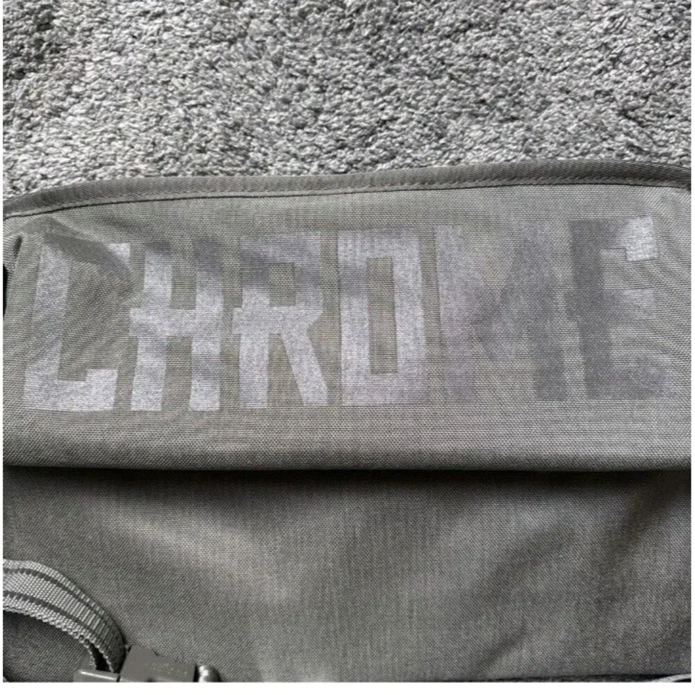 Chrome Simple Messenger Bag Grey Green 12L Water Resistant Adjustable Strap